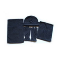 4 Pieces Polar Fleece Gloves,Hat,Scarf and Drawstring Bag Set